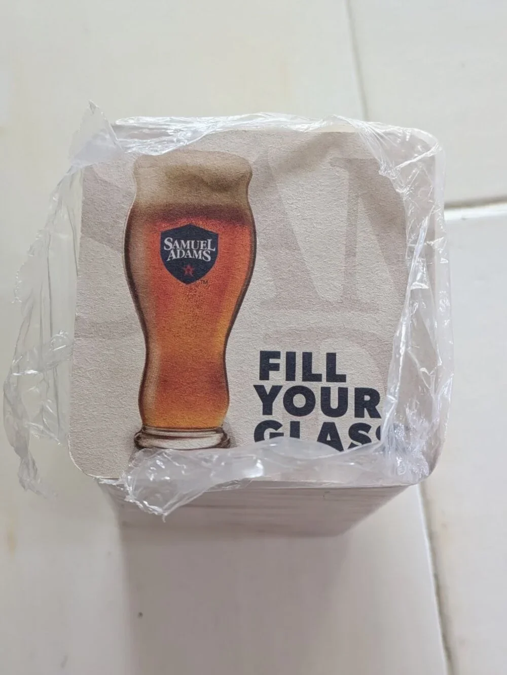 Lot of 100+ New 2017 Samuel Adams Beer Coasters Bar Man Cave Craft Beer Reusable